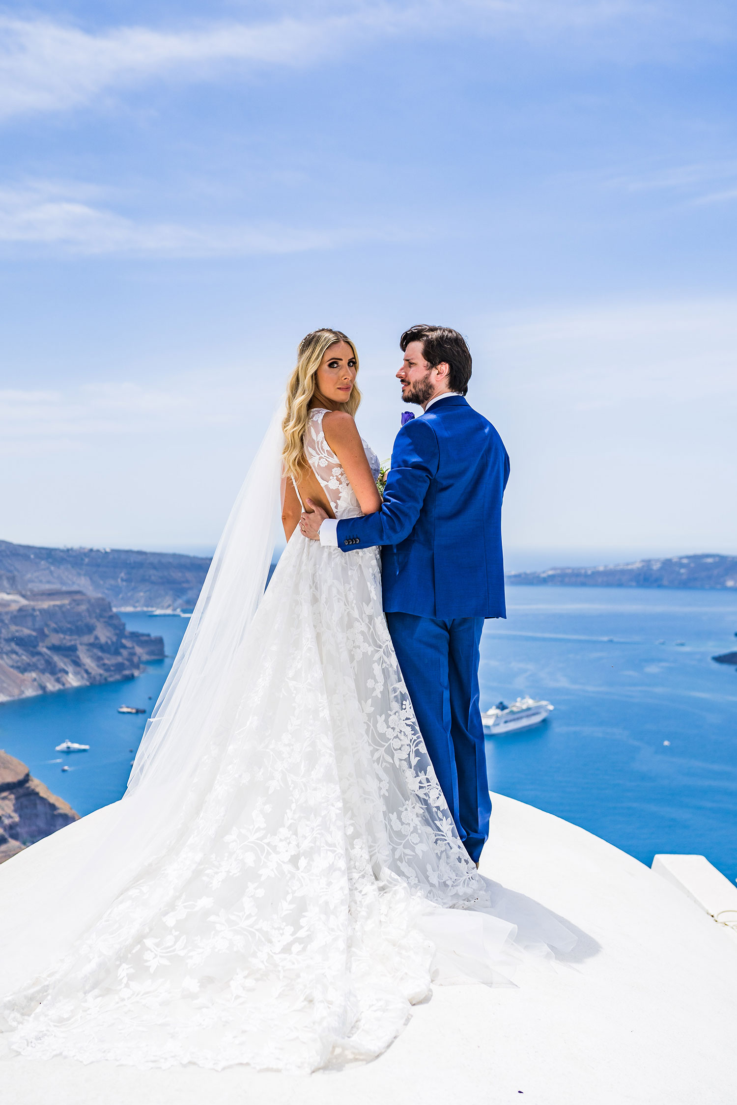 Casamento de Mirelli e Caio em Santorini