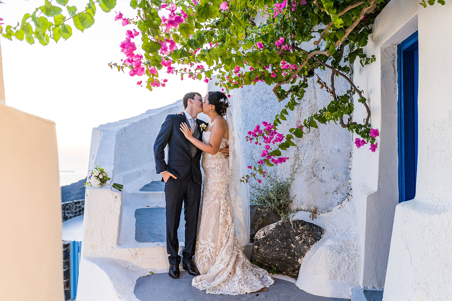 Casamento de Elizabeth e Victor em Santorini
