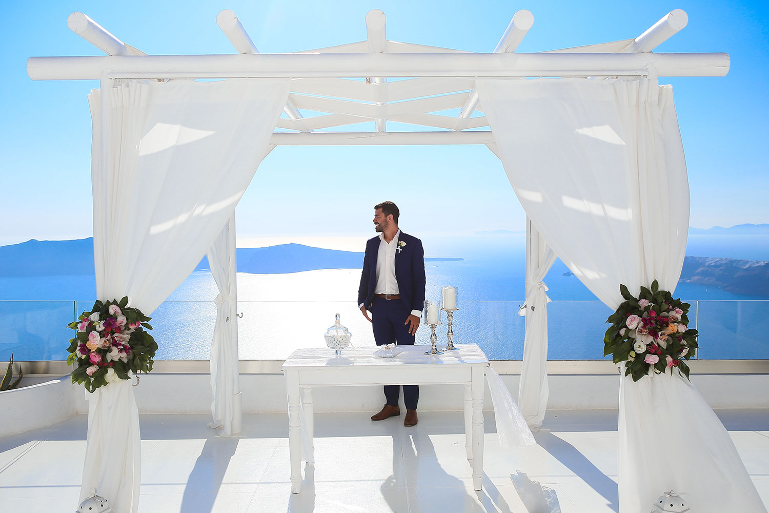 Casamento de Arícia e Daniel em Santorini