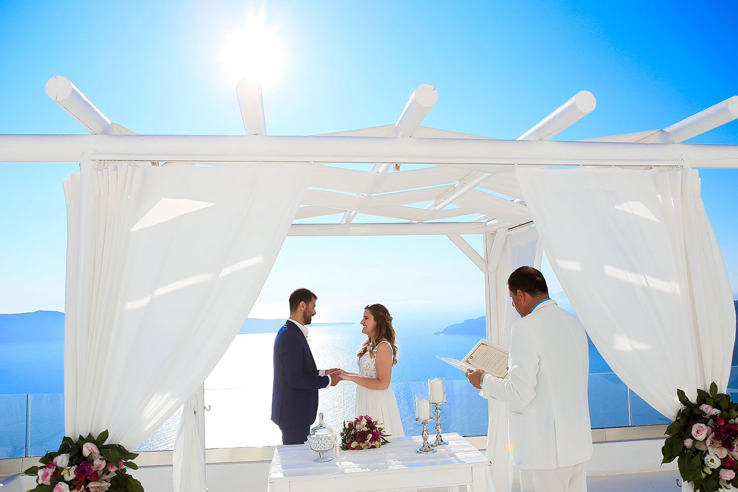 Casamento de Arícia e Daniel em Santorini