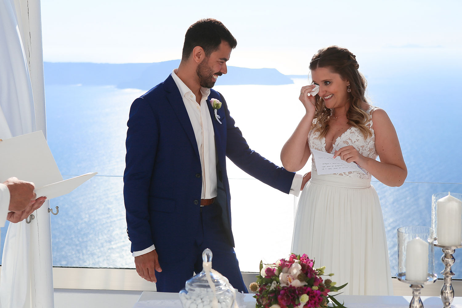 Casamento de Arícia e Daniel em Santorini