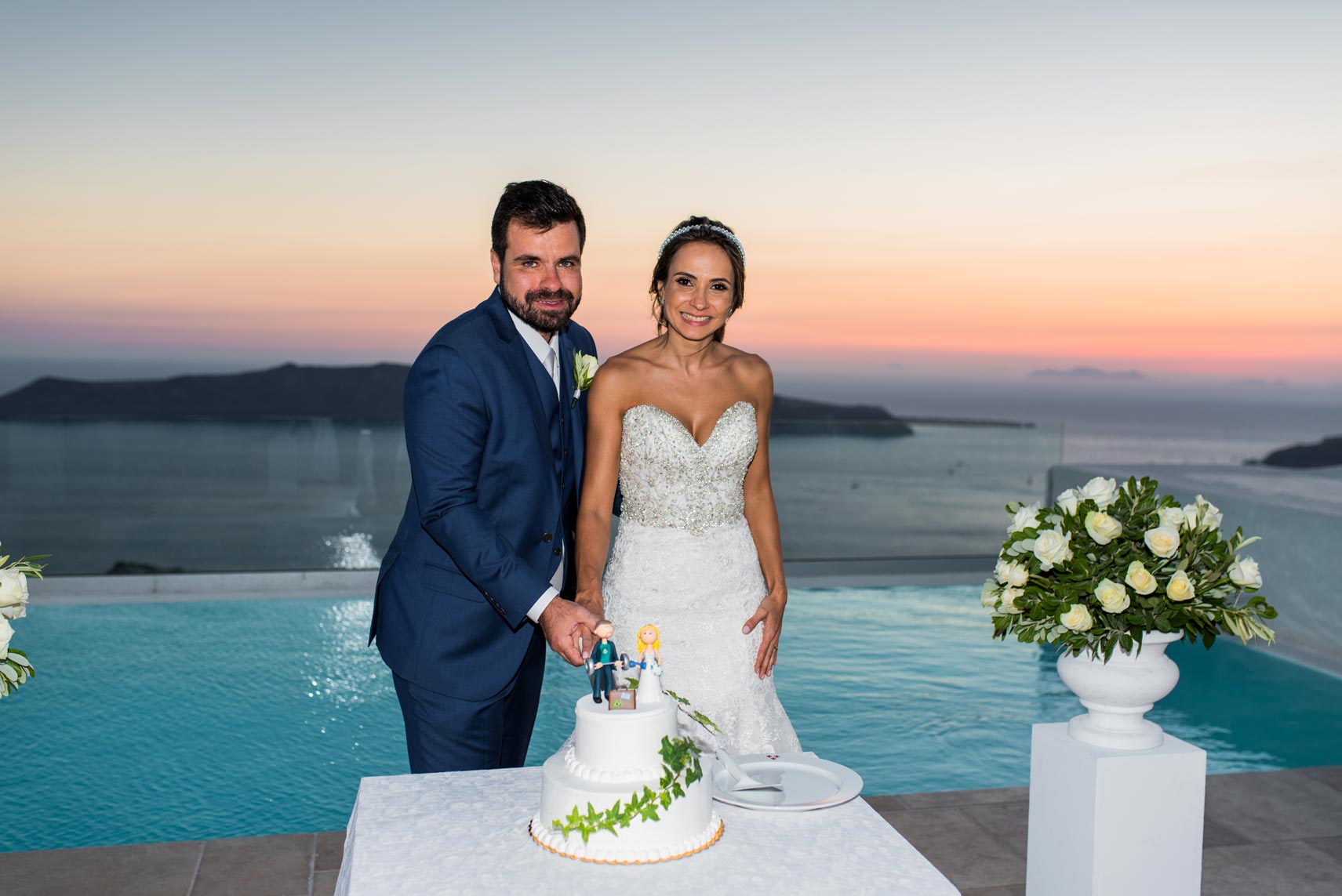Casamento de Elaine e Ricardo em Santorini