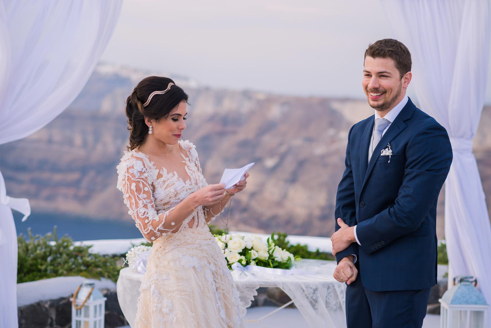 Casamento de Yasmin e Diego em Santorini