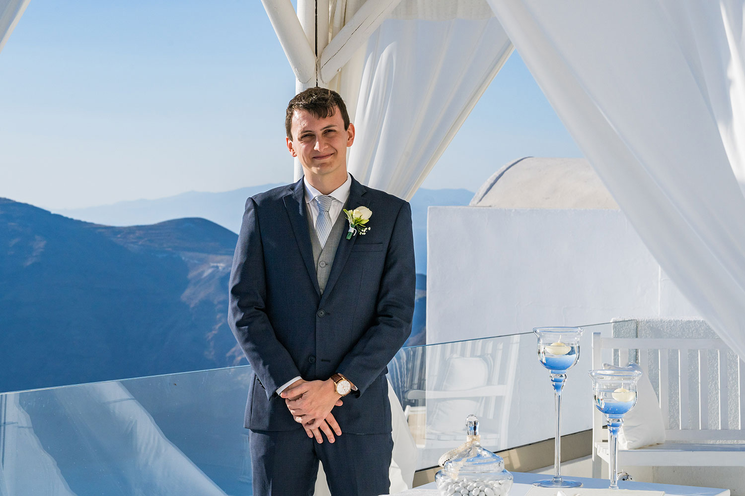 Casamento de Elizabeth e Victor em Santorini