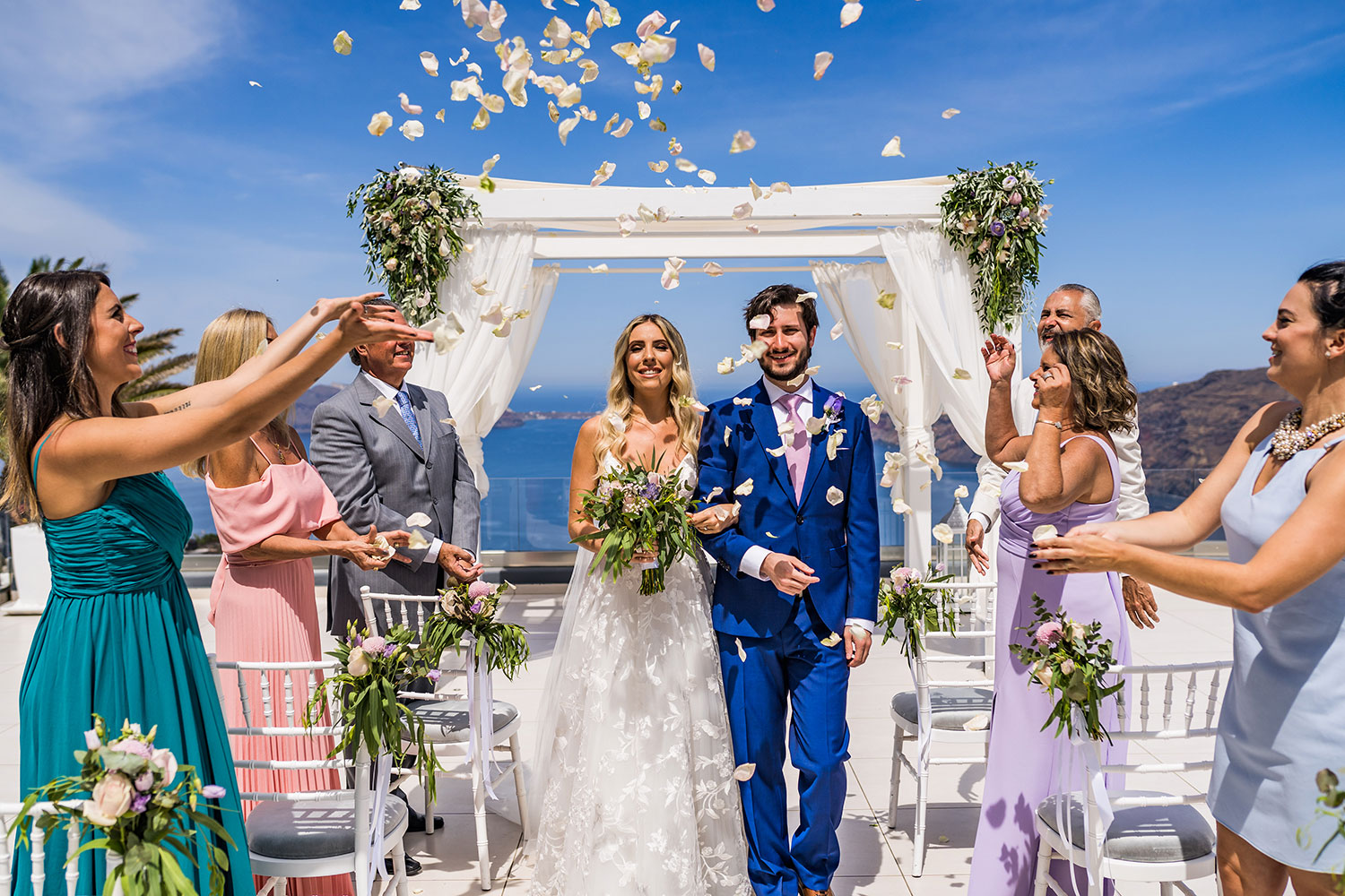 Casamento de Mirelli e Caio em Santorini