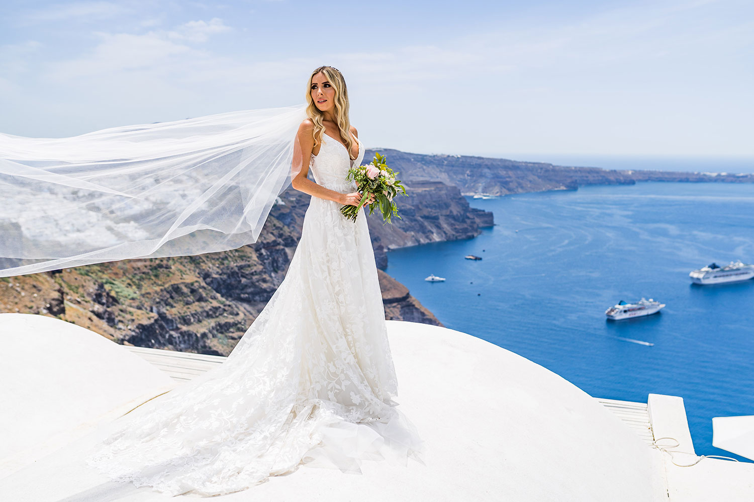 Casamento de Mirelli e Caio em Santorini