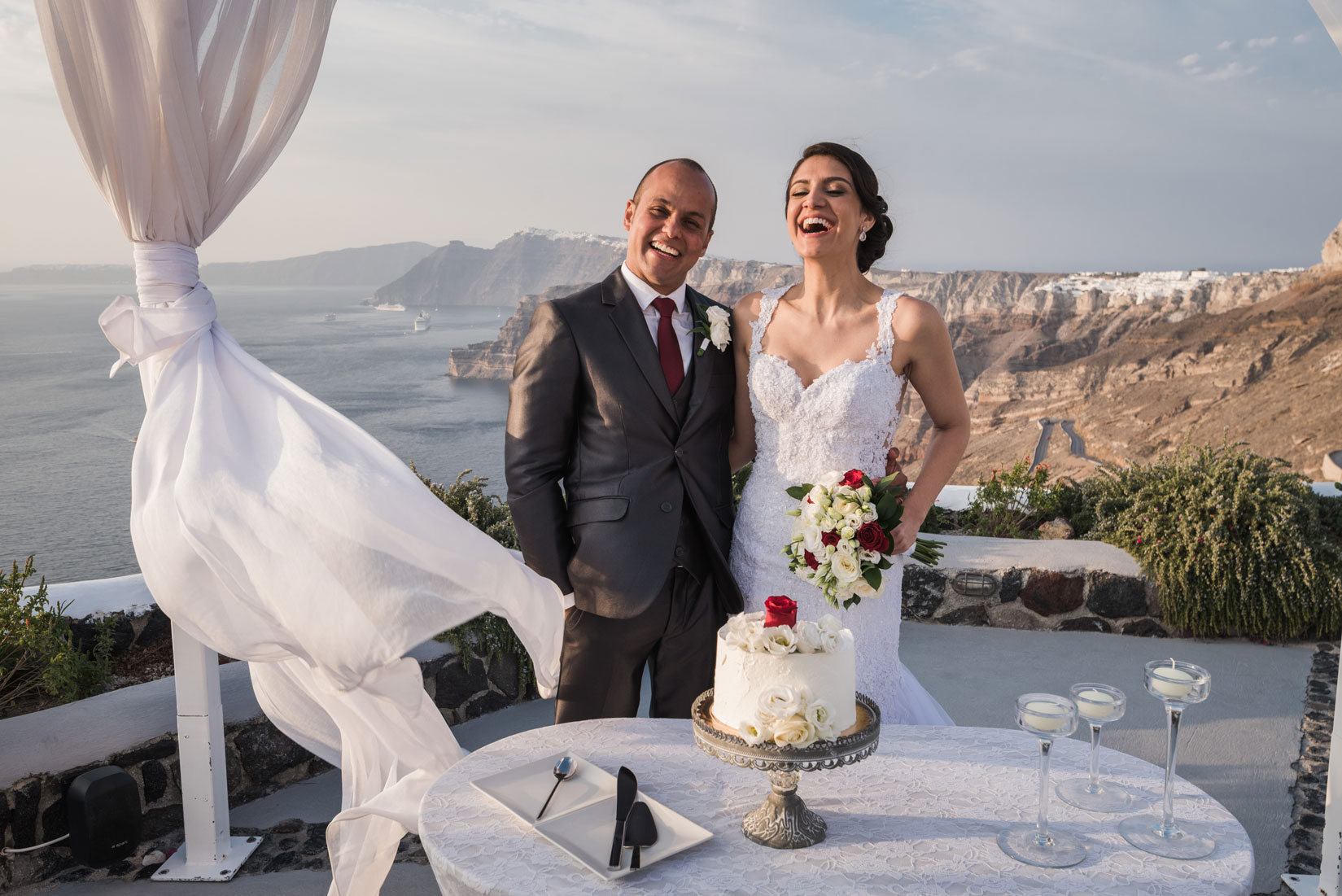 Casamento de Juliana e Antonio em Santorini
