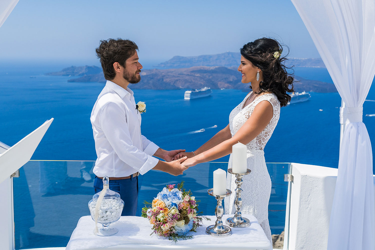 Casamento de Thais e Rodolfo em Santorini