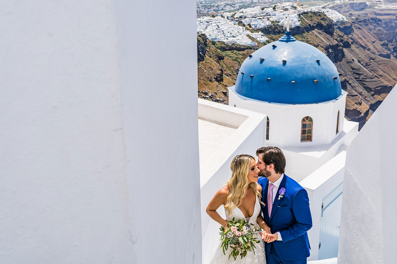 Casamento de Mirelli e Caio em Santorini