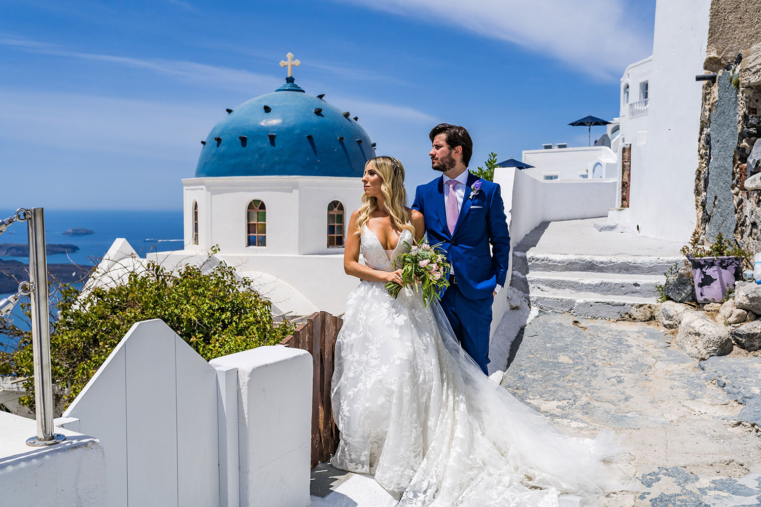 Casamento de Mirelli e Caio em Santorini